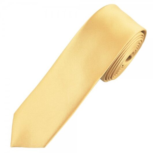 Plain Caramel Gold Men's Skinny Tie