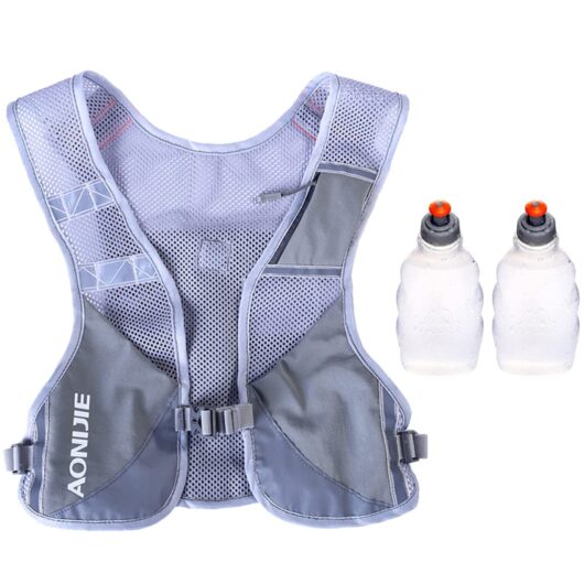 Running Hydration Backpack with Bottles - Grey One Size