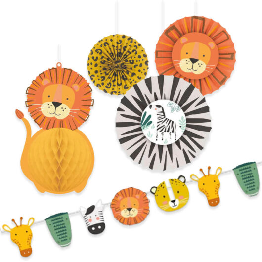 Safari Party Decorations Bundle - 3 Piece Set - Animal Safari - Party Accessories - Party Supplies - Party & Celebration Decorations