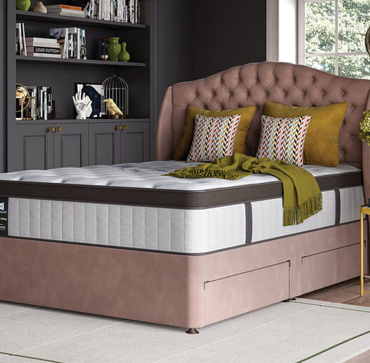 Sealy Arden Elevate Ultra Posturepedic Mattress + Premium Divan Bed, Carbon, 4 Drawer, Double