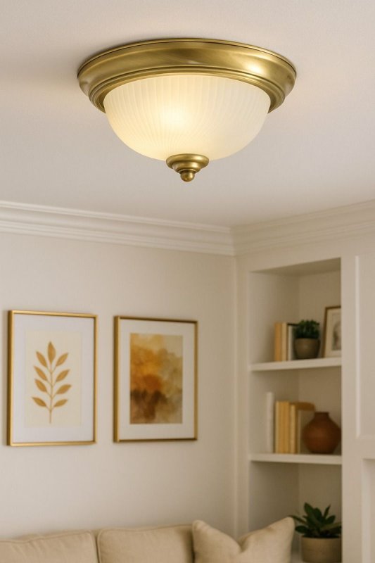 Searchlight 7622-11AB Flush fitting with Antique Brass Trim