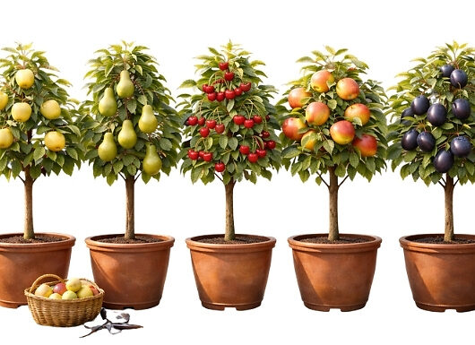 Set of 3 or 5 Mini Fruit Trees
