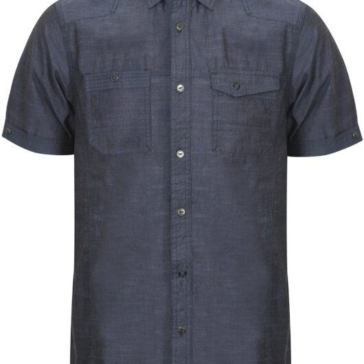 Shirts Kravitz Chambray Short Sleeve Shirt in Indigo Slub - Dissident / S - Tokyo Laundry