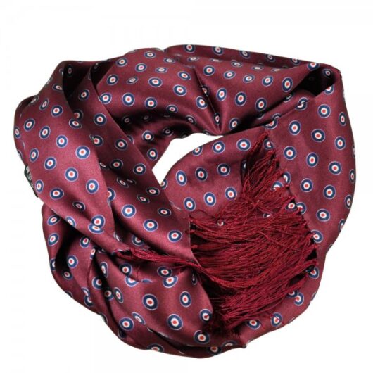 Tootal MOD Roundel Wine Red Men's Silk Scarf