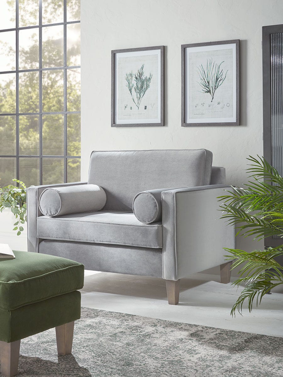 Toulon Loveseat - Carbon Opulent Cotton Velvet