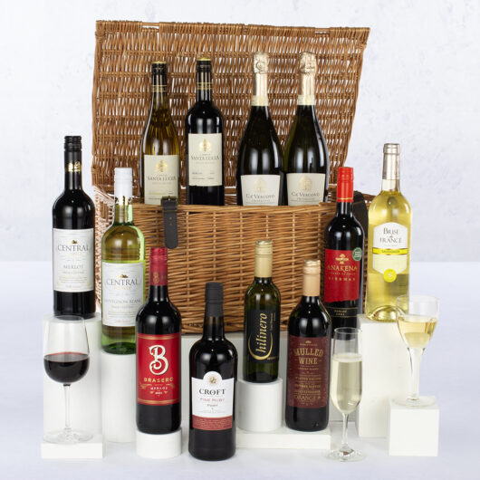 Twelve Wines in a Wicker Hamper