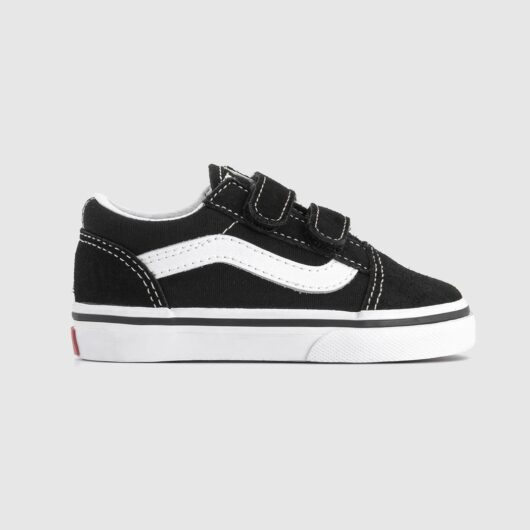 Vans Kids Old Skool Velcro (t) Black True White, 4 Infant, 4infant