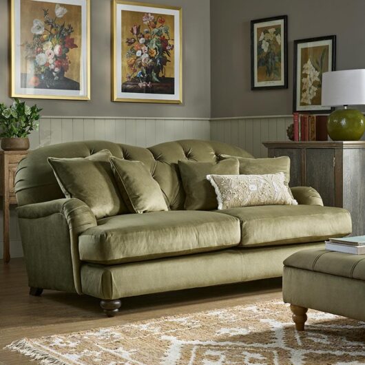 Vollen Three Seater Sofa - Burnt Orange Velvet