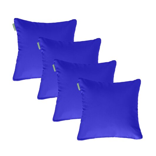 Water Resistant Outdoor Scatter Cushions Garden Furniture Decorative Pillows - Blue / Pack of 4