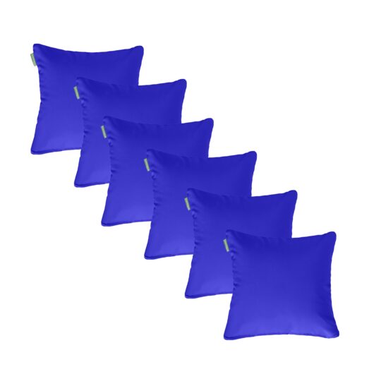 Water Resistant Outdoor Scatter Cushions Garden Furniture Decorative Pillows - Blue / Pack of 6