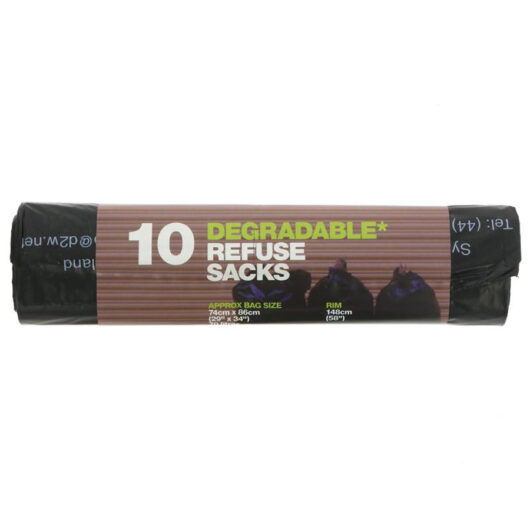 d2w Degradable Refuse Sacks - 70L - Roll of 10